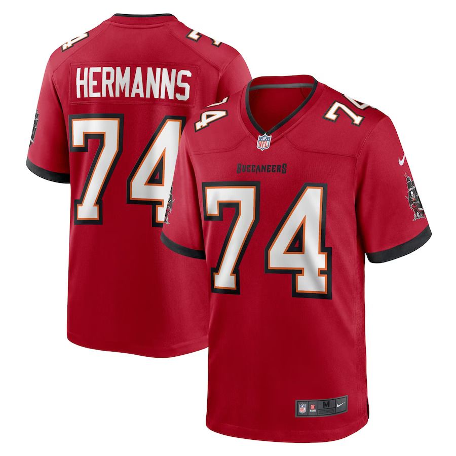 Men Tampa Bay Buccaneers #74 Grant Hermanns Nike Red Home Game Player NFL Jersey->tampa bay buccaneers->NFL Jersey